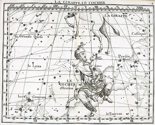Auriga mythology - 
Atlas Coelestis by John Flamsteed
