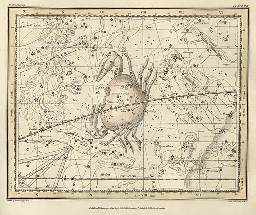 Cancer by Alexander Jamieson, Celestial Atlas Plate 16