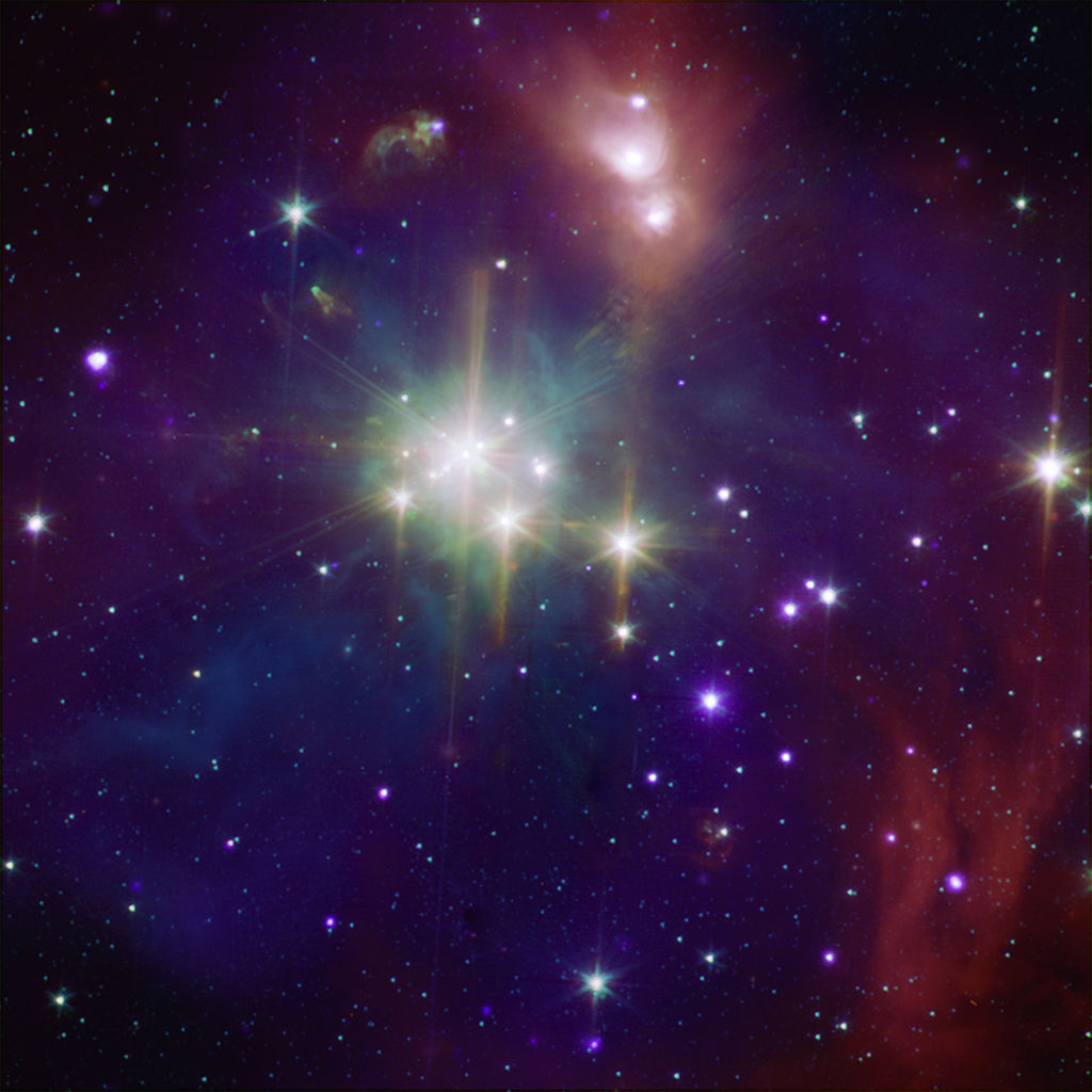 Coronet Cluster in X-Ray and Infrared